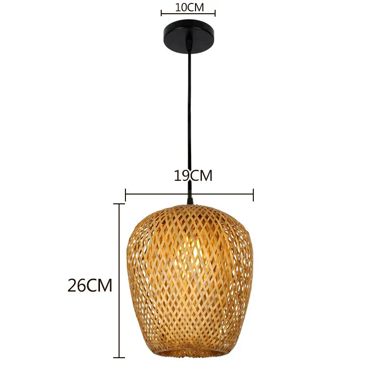 Natural bamboo pendant lamp for restaurants