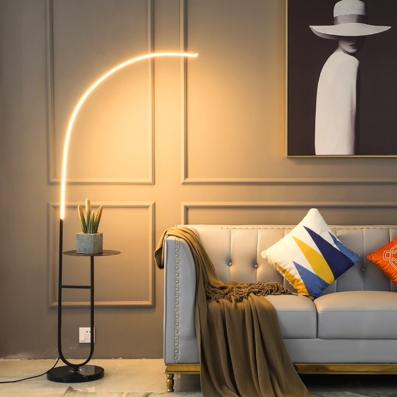 Floor Lamp with Marble Tray for Living Room