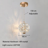Crystal Pendant Light for Bedroom Accent
