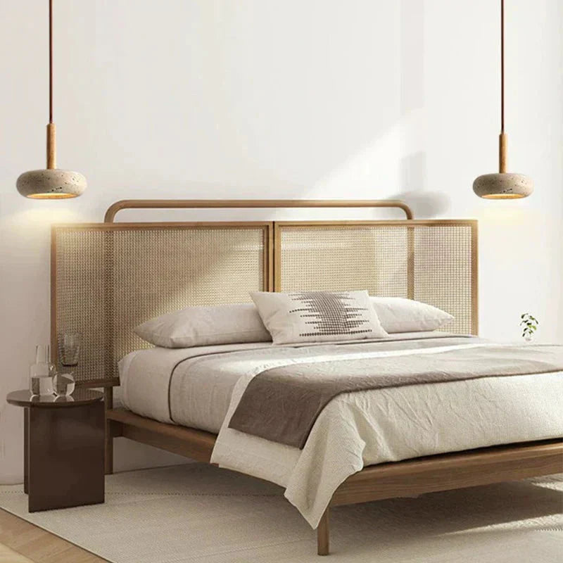 Stone pendant lamp cord and canopy detail