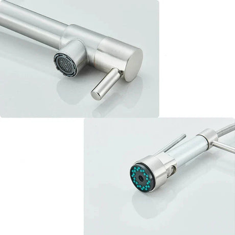 NovaPulse Kitchen Mixer Tap matte nickel finish close-up - OpalDwell