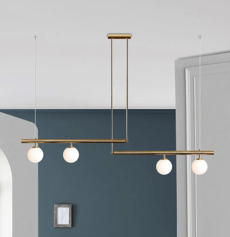 Brass and black finish pendant light for kitchen