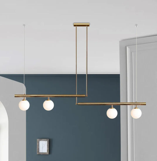 Brass and black finish pendant light for kitchen
