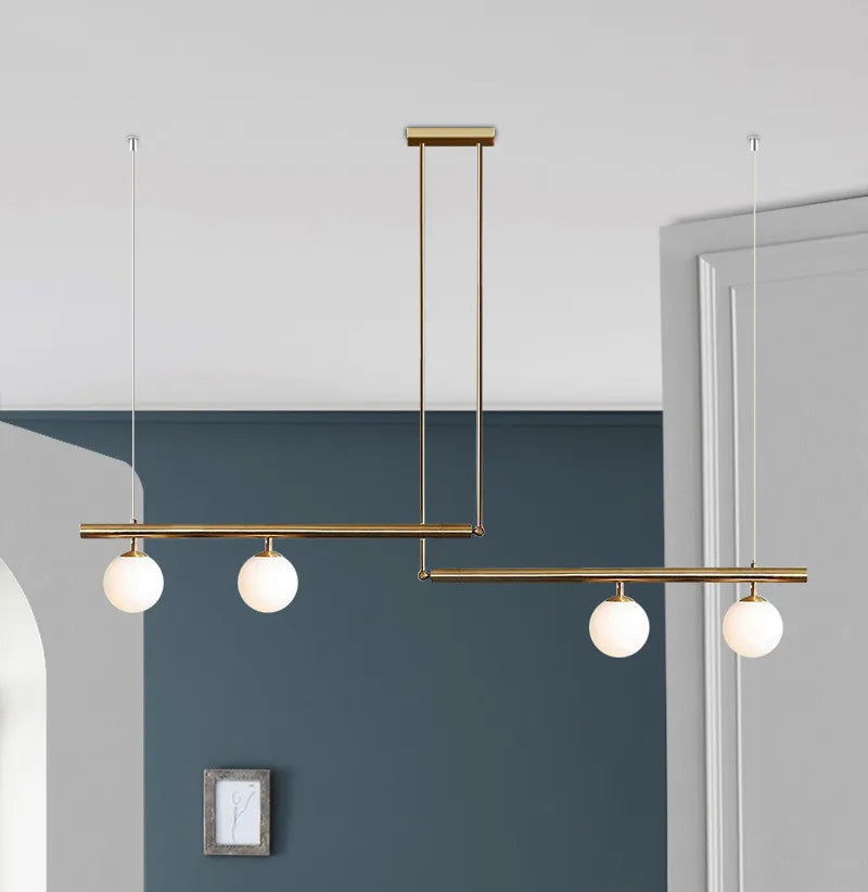 Brass and black finish pendant light for kitchen