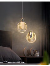 Aurelia Crystal Pendant Light Side Angle Detail View - OpalDwell