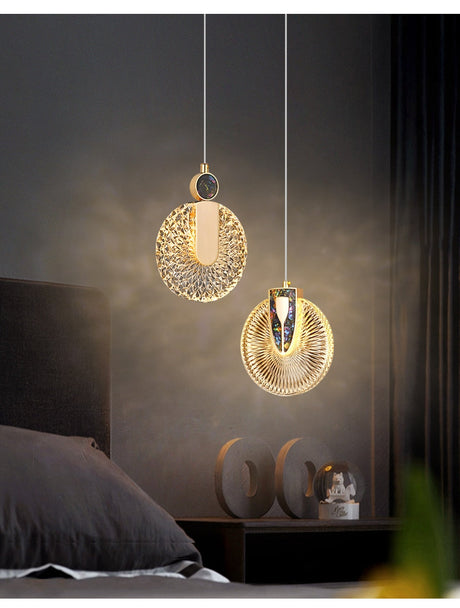Aurelia Crystal Pendant Light Side Angle Detail View - OpalDwell