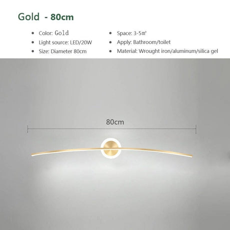 Led bathroom mirror wall light - adjustable warm to cool white