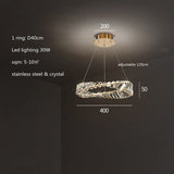 LED Strip Chandelier Polished Steel Finish