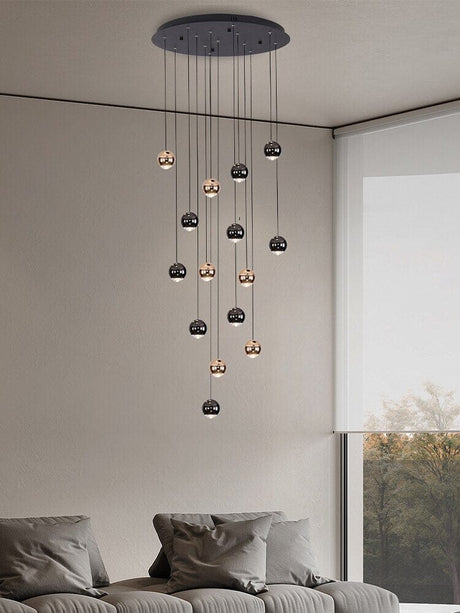 Raindrop Glass Chandelier Stainless Steel Body