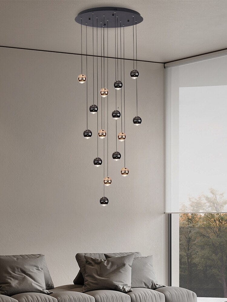 Raindrop Glass Chandelier Stainless Steel Body