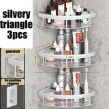 Corner bathroom shelf with included mounting hardware - single-tier corner design