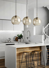 Glass pendant light for bedroom ambiance