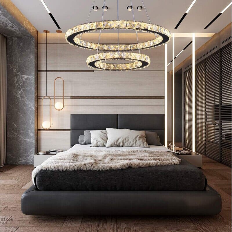 crystal chandelier ring design chrome finish for living room