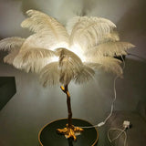 Aurelle Floor Lamp Feather Shade Close-Up