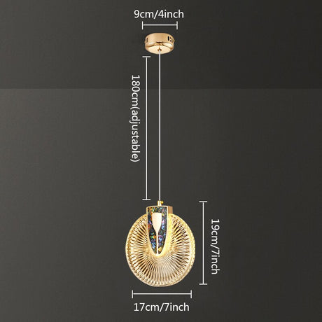 Aurelia Round Pendant Light Gold Lampshade Color Option - OpalDwell