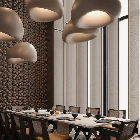 Organic pendant light warm ambient glow