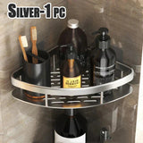 Corner bathroom shelf with easy installation design