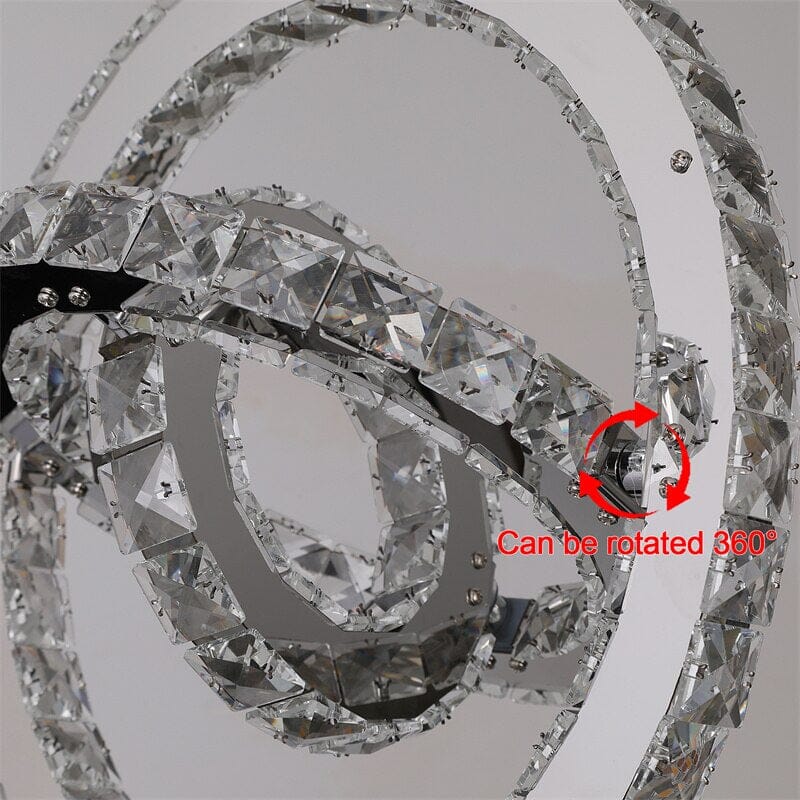 LED chandelier with adjustable hanging chain detail