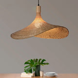 Bamboo lamp in living room accent setting