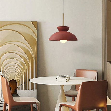 resin pendant light with cream finish for kitchen spaces