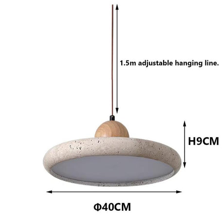 Stone pendant light warm glow ambient scene