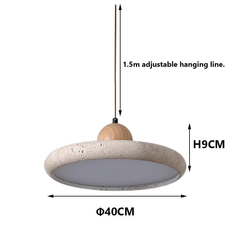 Stone pendant light warm glow ambient scene