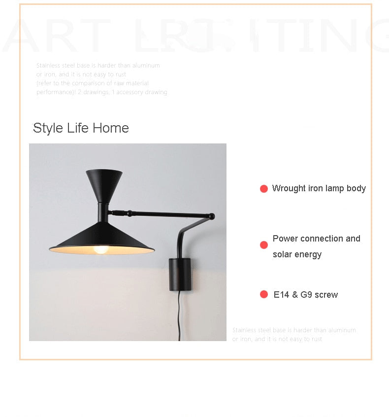 NovaSwing plug-in wall lamp dimensions reference