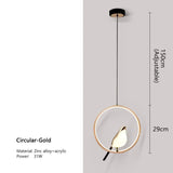 nordic magpie bird pendant light fixture