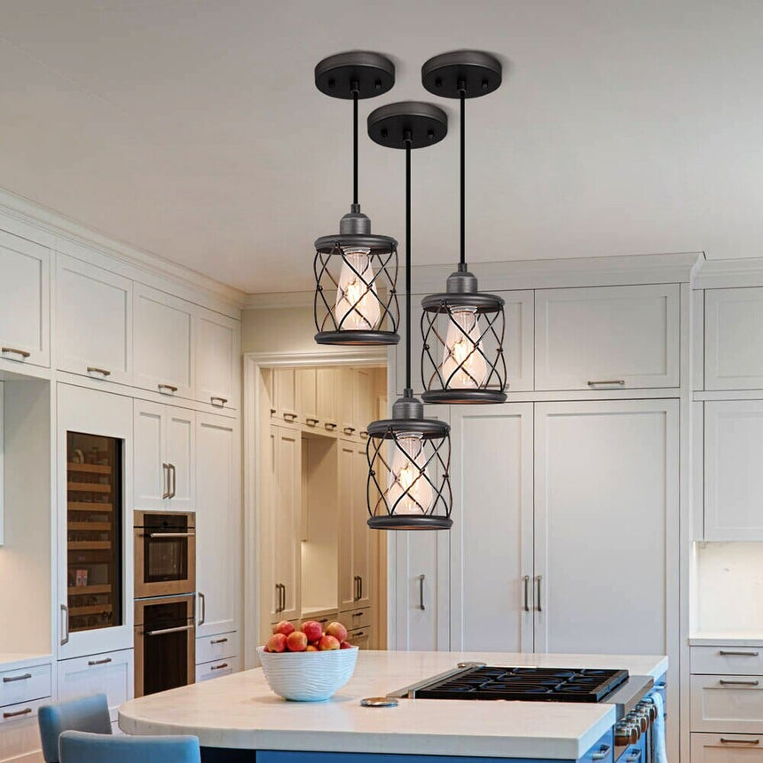Factory Style Pendant Light with Vintage-Inspired Finish
