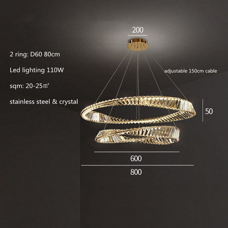 Crystal Chandelier Contemporary Silhouette Statement Piece