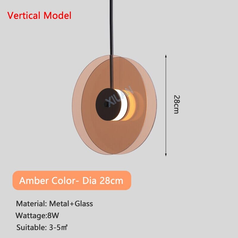 Artistic Disc Pendant Light for Bar and Study