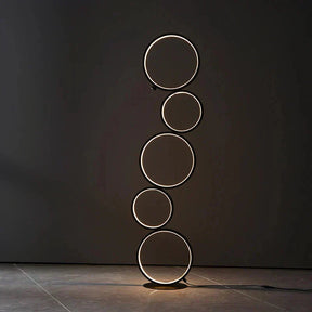Ring Shaped Floor Lamp Ambient Glow in Bedroom