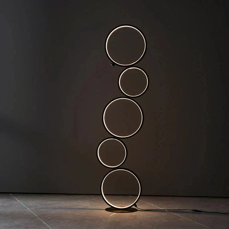Ring Shaped Floor Lamp Ambient Glow in Bedroom