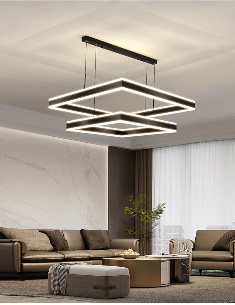 AstraLuxe LED Fixture – Dimmable Square Silhouette