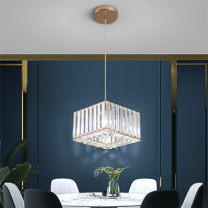 crystal detailing pendant light for bedroom ambiance
