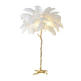 Ostrich Feather Floor Lamp for Bedroom Accent