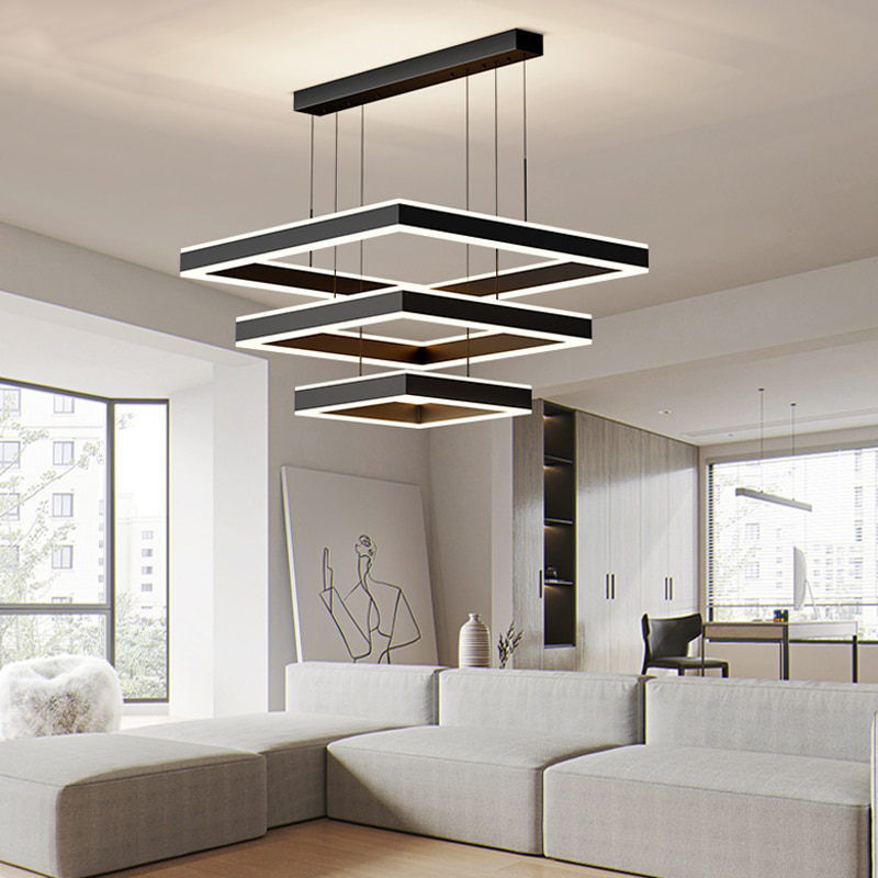 Modern Square LED Chandelier for Living Room