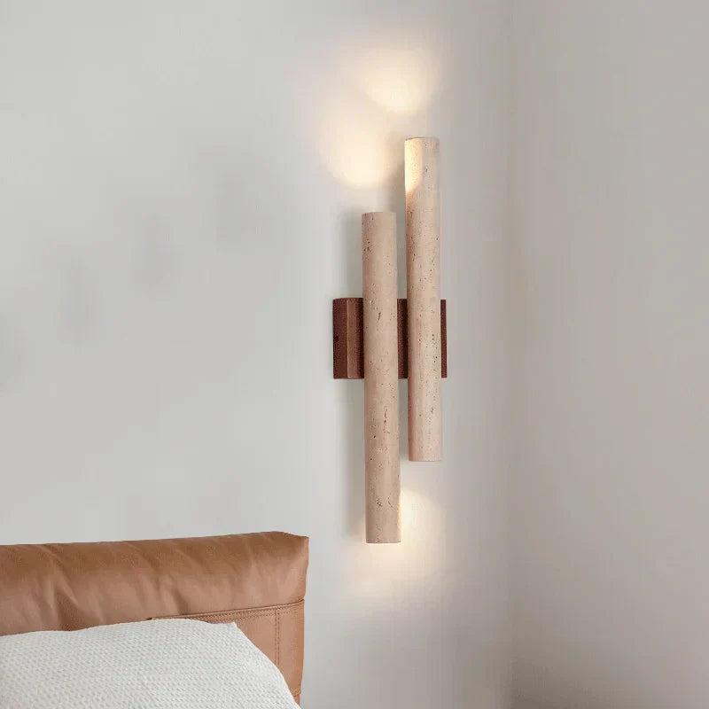 Textured stone wall light for living room