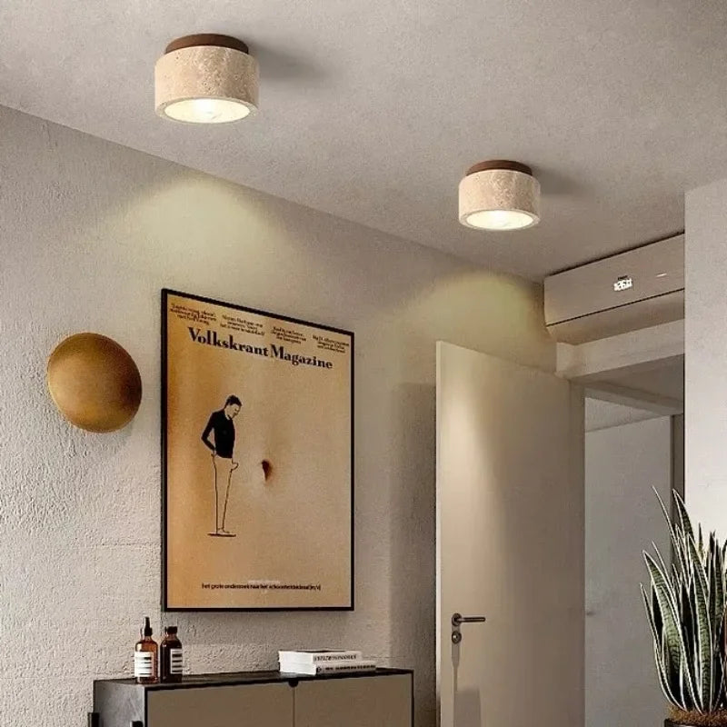 Elara Travertine Chandelier Recessed Design for Hallways - OpalDwell