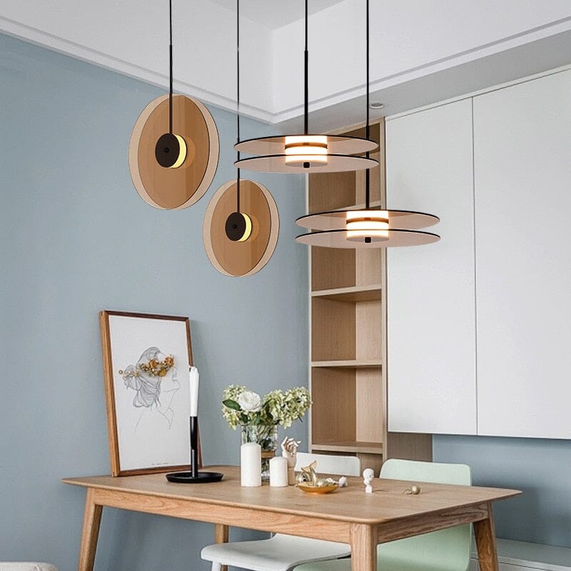 Artistic Disc Glass Pendant Light for Living Room