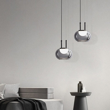 glass chandelier with high-brightness textured shade for living room decor
