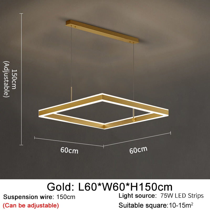 AstraLuxe LED Chandelier – Polished Gold Black Finish