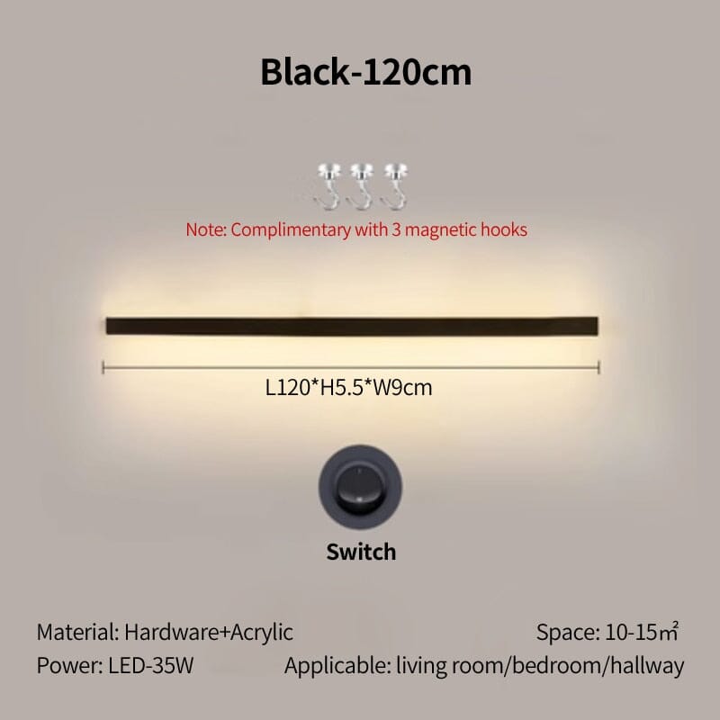 Acrylic wall lamp additional view soft warm glow view