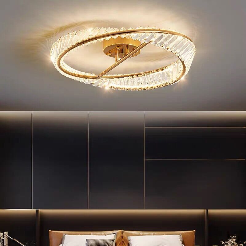 Crystal Chandelier Bright Even Illumination Living Room
