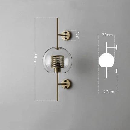 Glass wall sconce for bedroom reading light