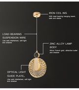Crystal Pendant Light Durable Metal Frame Detail - OpalDwell