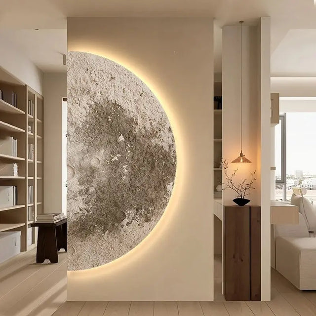 White Wall Sconce LED Moon Design – SolaraHalo Collection