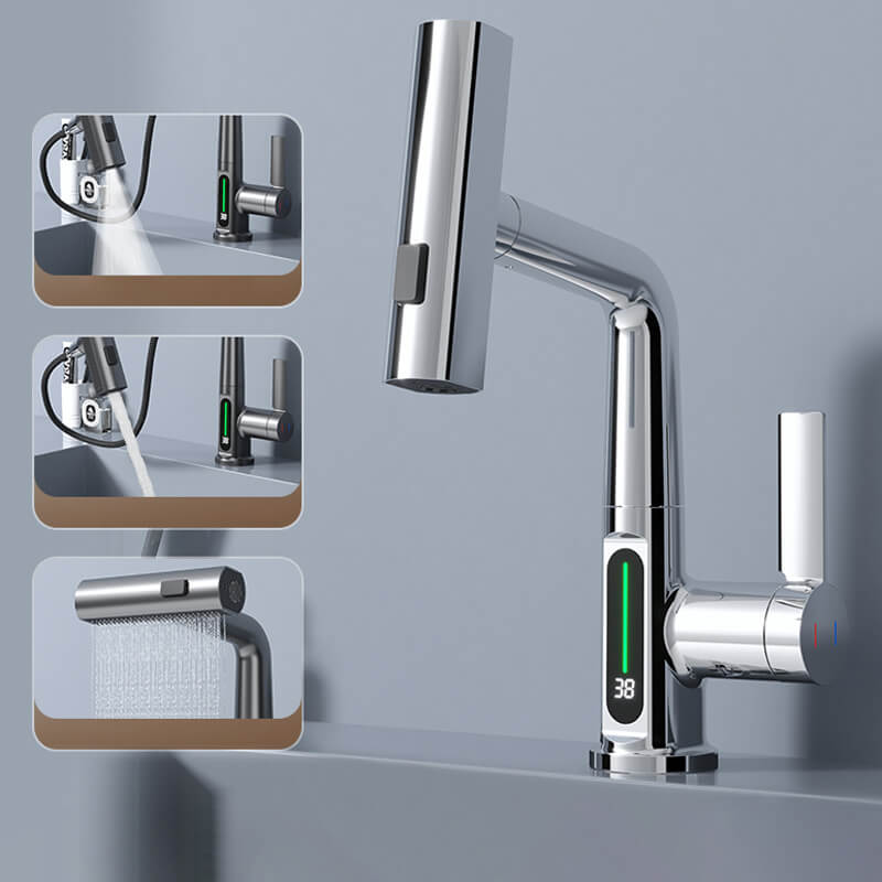 Pull-out kitchen faucet - LED temperature indicator