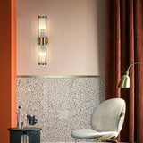 Crystal wall lamp gold finish detail