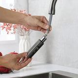 Pull-out hand shower faucet spray jet detail
